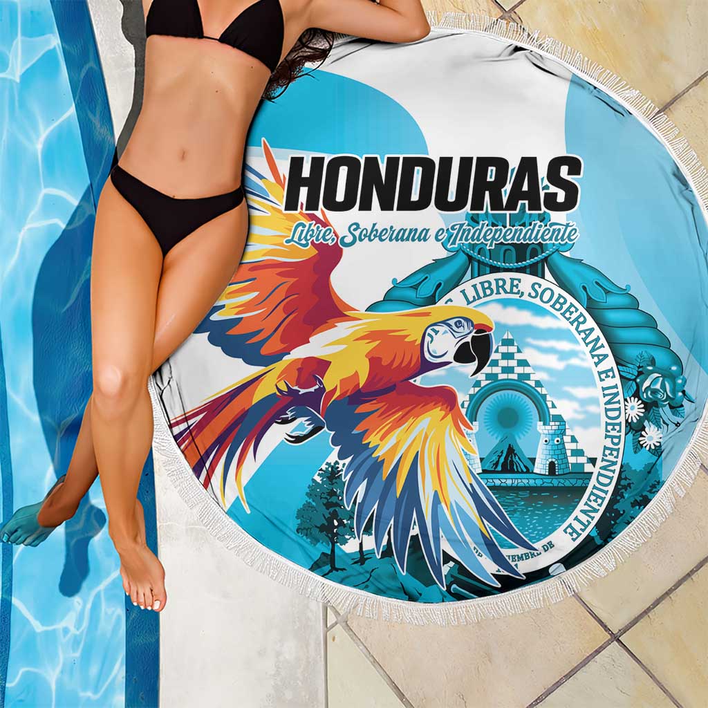 Honduras 1821 Beach Blanket Scarlet Macaw Sky Blue Color - Wonder Print Shop