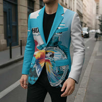 Personalized Honduras 1821 Blazer Scarlet Macaw Sky Blue Color - Wonder Print Shop