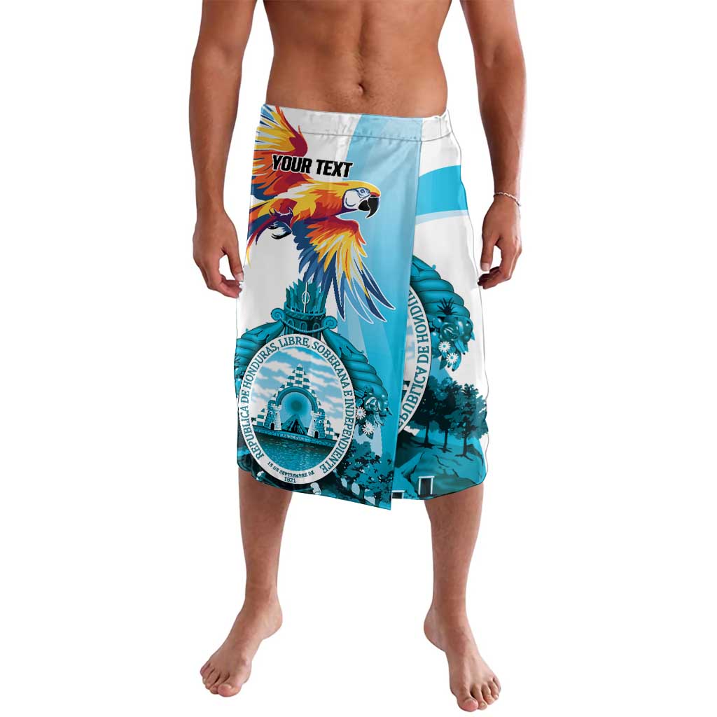 Personalized Honduras 1821 Lavalava Scarlet Macaw Sky Blue Color - Wonder Print Shop