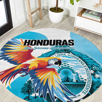 Honduras 1821 Round Carpet Scarlet Macaw Sky Blue Color - Wonder Print Shop