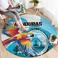 Honduras 1821 Round Carpet Scarlet Macaw Sky Blue Color - Wonder Print Shop