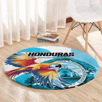 Honduras 1821 Round Carpet Scarlet Macaw Sky Blue Color - Wonder Print Shop