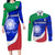 Italy Rugby Couples Matching Long Sleeve Bodycon Dress and Long Sleeve Button Shirts Forza Azzurri 2023 World Cup - Wonder Print Shop