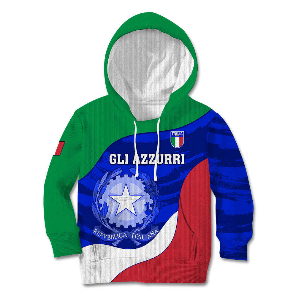 Italy Rugby Kid Hoodie Forza Azzurri 2023 World Cup - Wonder Print Shop