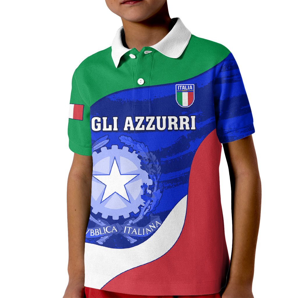 Italy Rugby Kid Polo Shirt Forza Azzurri 2023 World Cup - Wonder Print Shop