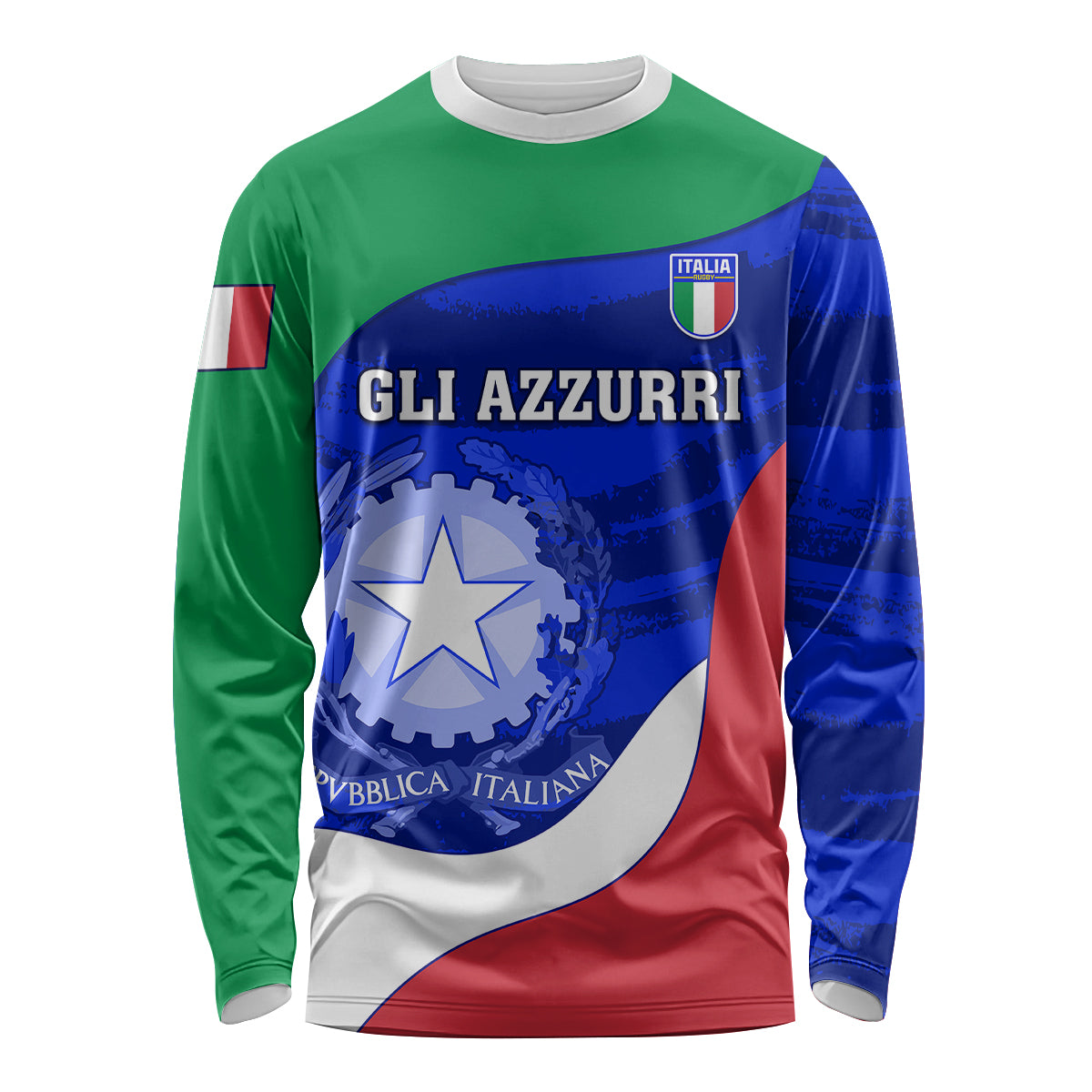 Italy Rugby Long Sleeve Shirt Forza Azzurri 2023 World Cup - Wonder Print Shop