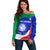 Italy Rugby Off Shoulder Sweater Forza Azzurri 2023 World Cup - Wonder Print Shop