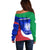 Italy Rugby Off Shoulder Sweater Forza Azzurri 2023 World Cup - Wonder Print Shop