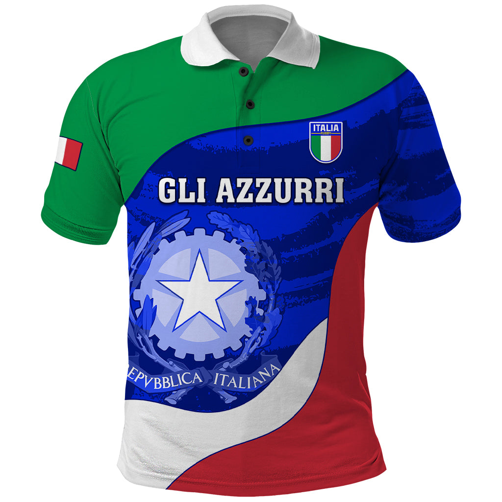 Italy Rugby Polo Shirt Forza Azzurri 2023 World Cup - Wonder Print Shop