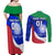 Custom Italy Rugby Couples Matching Off Shoulder Maxi Dress and Long Sleeve Button Shirts Forza Azzurri 2023 World Cup - Wonder Print Shop