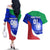 Custom Italy Rugby Couples Matching Off The Shoulder Long Sleeve Dress and Hawaiian Shirt Forza Azzurri 2023 World Cup - Wonder Print Shop