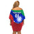 Custom Italy Rugby Family Matching Off Shoulder Short Dress and Hawaiian Shirt Forza Azzurri 2023 World Cup - Wonder Print Shop