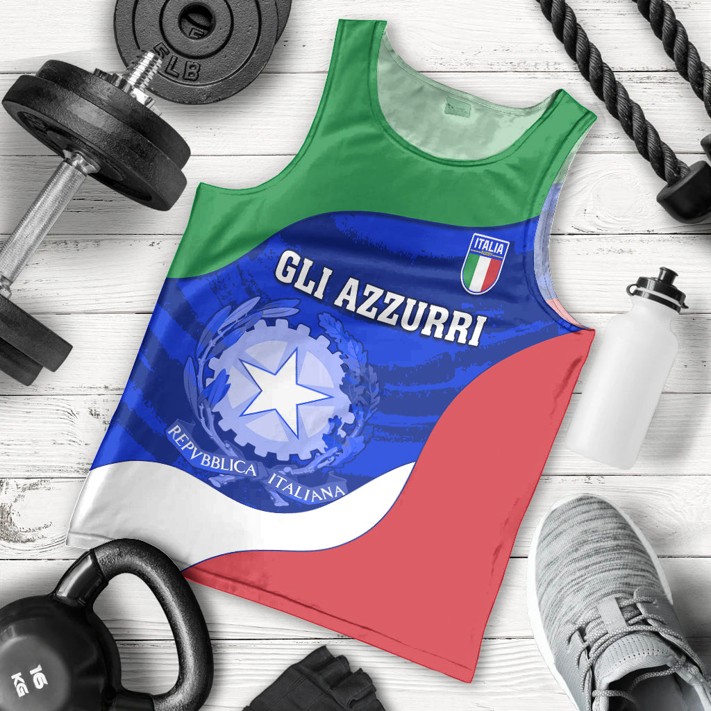 Custom Italy Rugby Men Tank Top Forza Azzurri 2023 World Cup - Wonder Print Shop