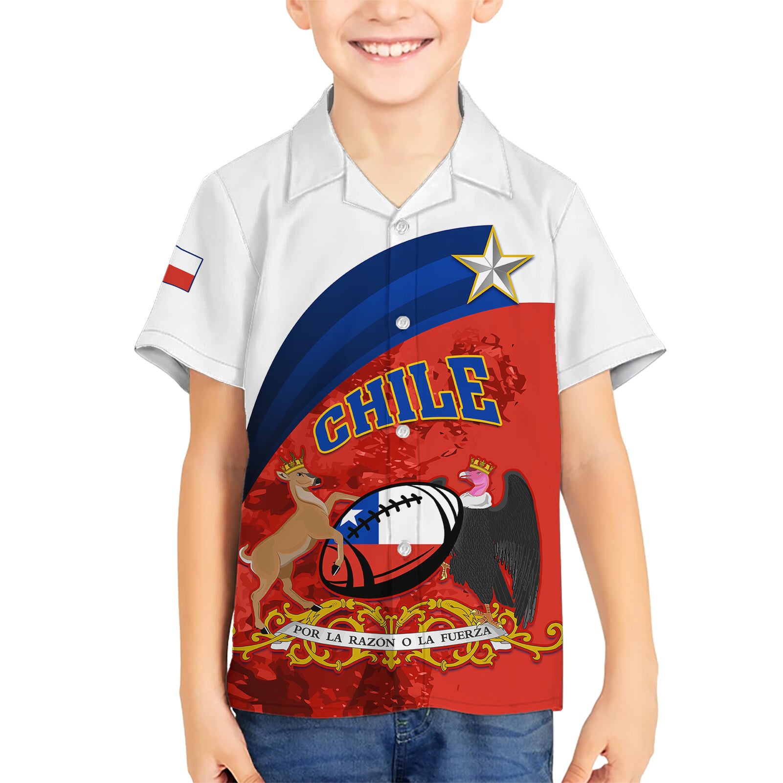 Chile Rugby Kid Hawaiian Shirt The Condors Go 2023 World Cup - Wonder Print Shop