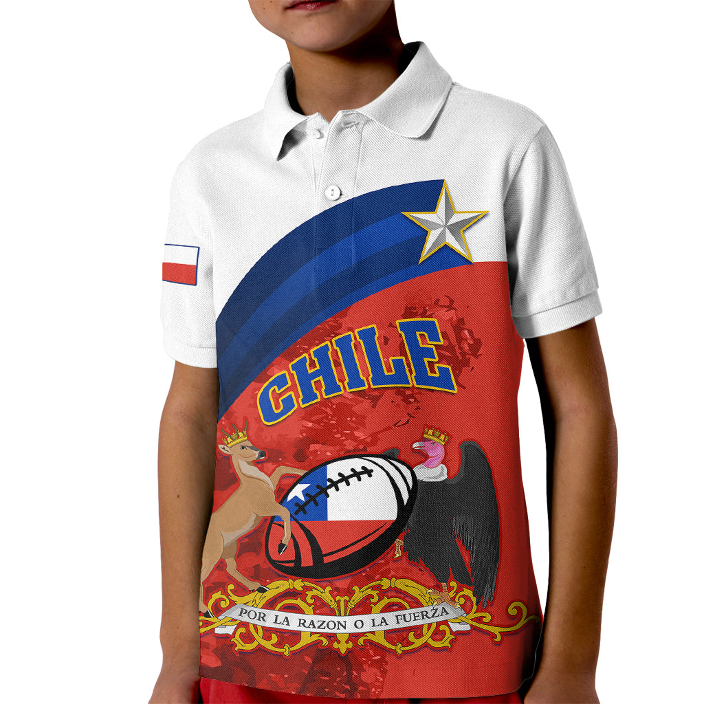 Chile Rugby Kid Polo Shirt The Condors Go 2023 World Cup - Wonder Print Shop