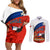 Custom Chile Rugby Couples Matching Off Shoulder Short Dress and Long Sleeve Button Shirts The Condors Go 2023 World Cup - Wonder Print Shop