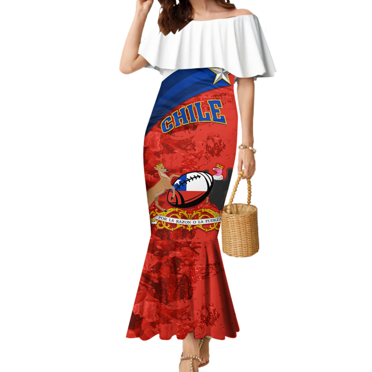 Custom Chile Rugby Mermaid Dress The Condors Go 2023 World Cup - Wonder Print Shop