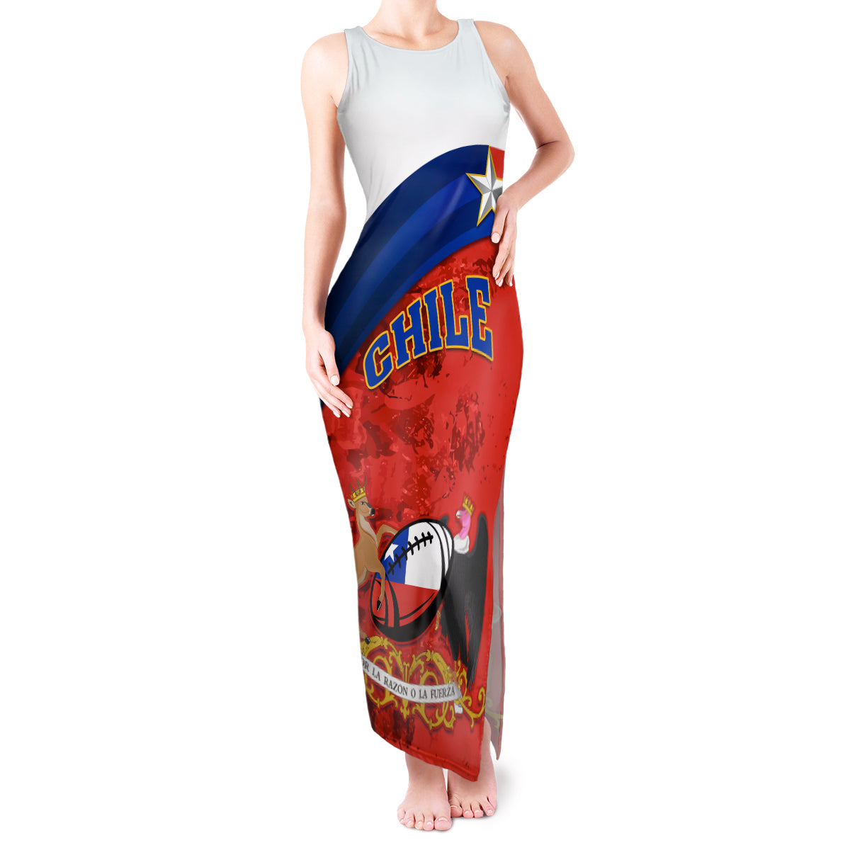 Custom Chile Rugby Tank Maxi Dress The Condors Go 2023 World Cup - Wonder Print Shop