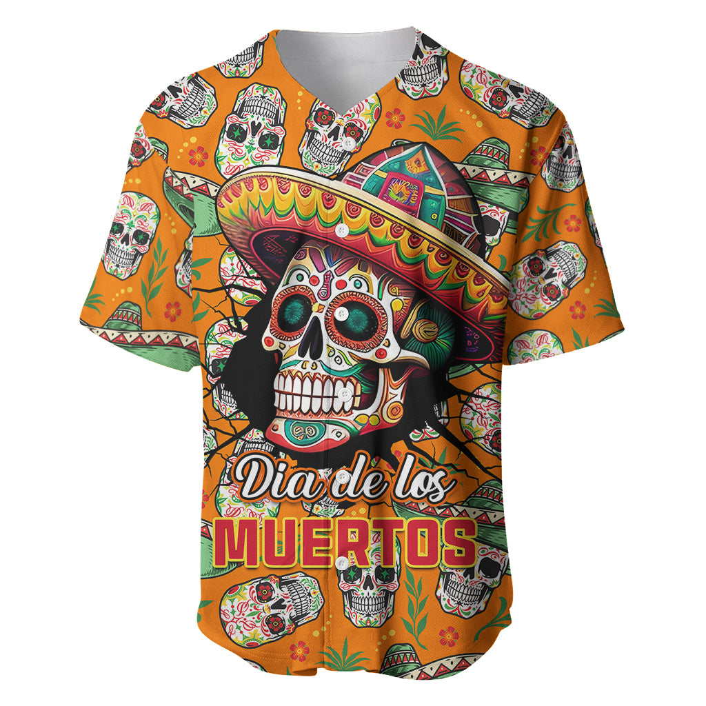 Personalised Day Of The Dead Baseball Jersey Sugar Skull Dia de los Muertos - Wonder Print Shop