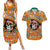 Personalised Day Of The Dead Couples Matching Summer Maxi Dress and Hawaiian Shirt Sugar Skull Dia de los Muertos - Wonder Print Shop
