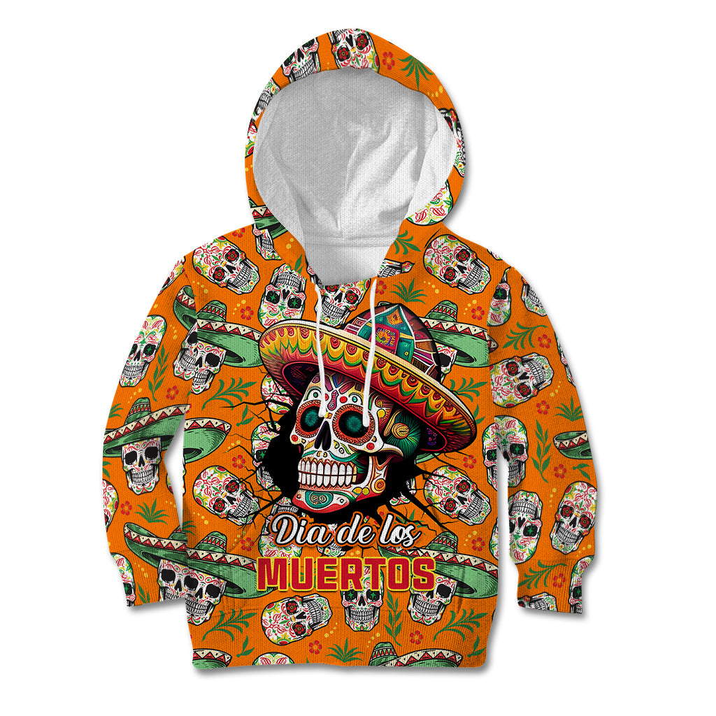 Personalised Day Of The Dead Kid Hoodie Sugar Skull Dia de los Muertos - Wonder Print Shop