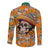 Personalised Day Of The Dead Long Sleeve Button Shirt Sugar Skull Dia de los Muertos - Wonder Print Shop