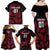 Custom Fiji Rugby Family Matching Off Shoulder Maxi Dress and Hawaiian Shirt Flying Fijians Red Palm Tree Version - Wonder Print Shop