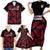 Custom Fiji Rugby Family Matching Short Sleeve Bodycon Dress and Hawaiian Shirt Flying Fijians Red Palm Tree Version - Wonder Print Shop