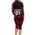 Custom Fiji Rugby Long Sleeve Bodycon Dress Flying Fijians Red Palm Tree Version - Wonder Print Shop