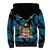 Fiji Rugby Sherpa Hoodie Flying Fijians Blue Palm Tree Version - Wonder Print Shop