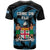 Fiji Rugby T Shirt Flying Fijians Blue Palm Tree Version - Wonder Print Shop