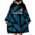 Fiji Rugby Wearable Blanket Hoodie Flying Fijians Blue Palm Tree Version - Wonder Print Shop