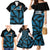 Custom Fiji Rugby Family Matching Mermaid Dress and Hawaiian Shirt Flying Fijians Blue Palm Tree Version - Wonder Print Shop