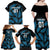 Custom Fiji Rugby Family Matching Off Shoulder Maxi Dress and Hawaiian Shirt Flying Fijians Blue Palm Tree Version - Wonder Print Shop