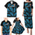 Custom Fiji Rugby Family Matching Puletasi Dress and Hawaiian Shirt Flying Fijians Blue Palm Tree Version - Wonder Print Shop