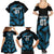 Custom Fiji Rugby Family Matching Summer Maxi Dress and Hawaiian Shirt Flying Fijians Blue Palm Tree Version - Wonder Print Shop