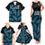 Custom Fiji Rugby Family Matching Tank Maxi Dress and Hawaiian Shirt Flying Fijians Blue Palm Tree Version - Wonder Print Shop