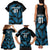 Custom Fiji Rugby Family Matching Tank Maxi Dress and Hawaiian Shirt Flying Fijians Blue Palm Tree Version - Wonder Print Shop