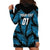 Custom Fiji Rugby Hoodie Dress Flying Fijians Blue Palm Tree Version - Wonder Print Shop