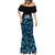 Custom Fiji Rugby Mermaid Dress Flying Fijians Blue Palm Tree Version - Wonder Print Shop