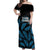 Custom Fiji Rugby Off Shoulder Maxi Dress Flying Fijians Blue Palm Tree Version - Wonder Print Shop