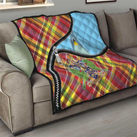 Saint Lucia Creole Day Quilt Madras Pattern Zipper Stylized - Wonder Print Shop
