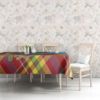 Saint Lucia Creole Day Tablecloth Madras Pattern Zipper Stylized - Wonder Print Shop