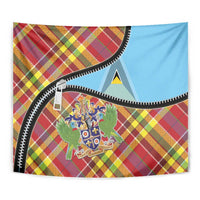 Saint Lucia Creole Day Tapestry Madras Pattern Zipper Stylized - Wonder Print Shop