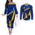 personalised-barbados-independence-day-couples-matching-off-the-shoulder-long-sleeve-dress-and-long-sleeve-button-shirt-barbadian-coat-of-arms-special-version