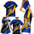 Personalised Barbados Independence Day Family Matching Short Sleeve Bodycon Dress and Hawaiian Shirt Barbadian Coat Of Arms Special Version - Wonder Print Shop