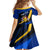 Personalised Barbados Independence Day Kid Short Sleeve Dress Barbadian Coat Of Arms Special Version - Wonder Print Shop