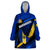 Personalised Barbados Independence Day Wearable Blanket Hoodie Barbadian Coat Of Arms Special Version - Wonder Print Shop