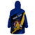 Personalised Barbados Independence Day Wearable Blanket Hoodie Barbadian Coat Of Arms Special Version - Wonder Print Shop