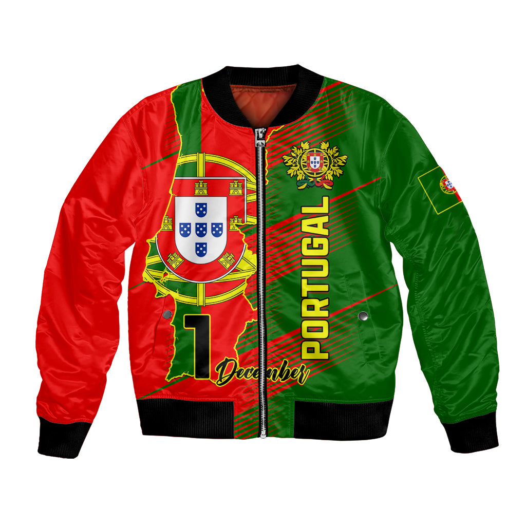 Personalised Portugal Independence Day Bomber Jacket Portuguesa Map Flag Style - Wonder Print Shop